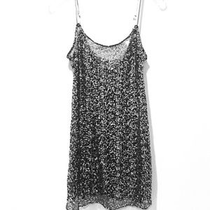 Free People Black and Silver Sequin New Years Slip